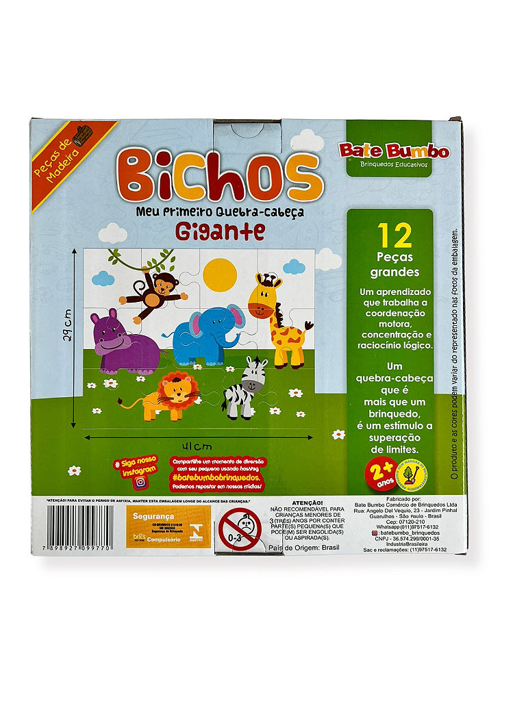 Jogo Tradicional Ludo dos Bichos Gigante - Bate Bumbo