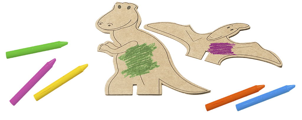 Dinossauros - Kit para montar e pintar - Eu amo papelão - Ludolica