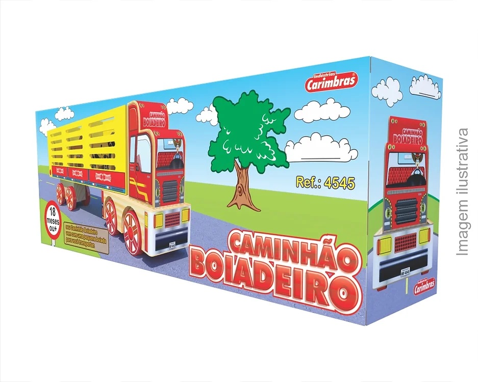 Caminhão Cegonha Brinquedo de Madeira Infantil Carimbras