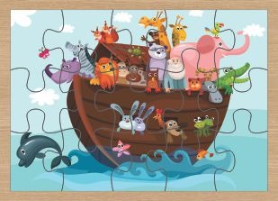 Animal Puzzle de madeira para adultos e crianças, bolas coloridas