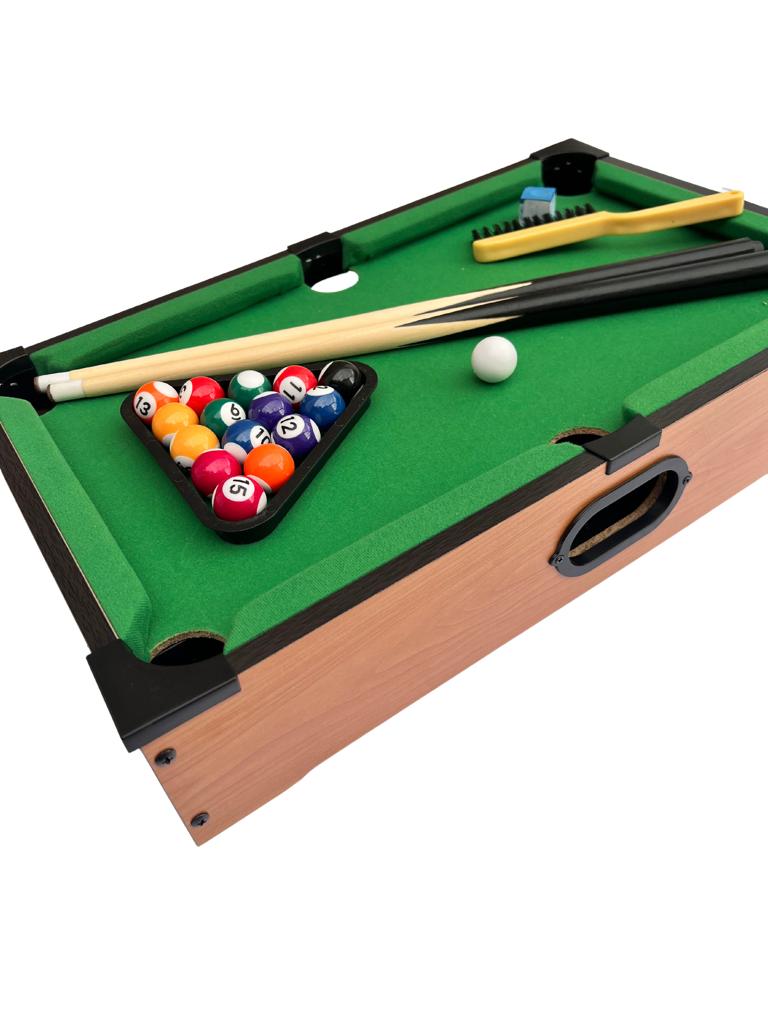 Jogo Bilhar Sinuca Snooker Mini Em Madeira