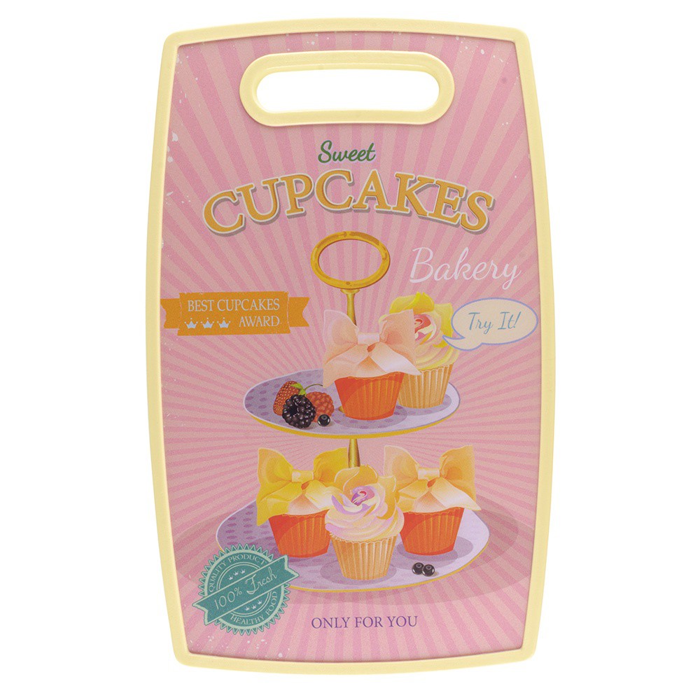 Tábua de Corte Cupcake Rosa - Donna Coisinha Decor