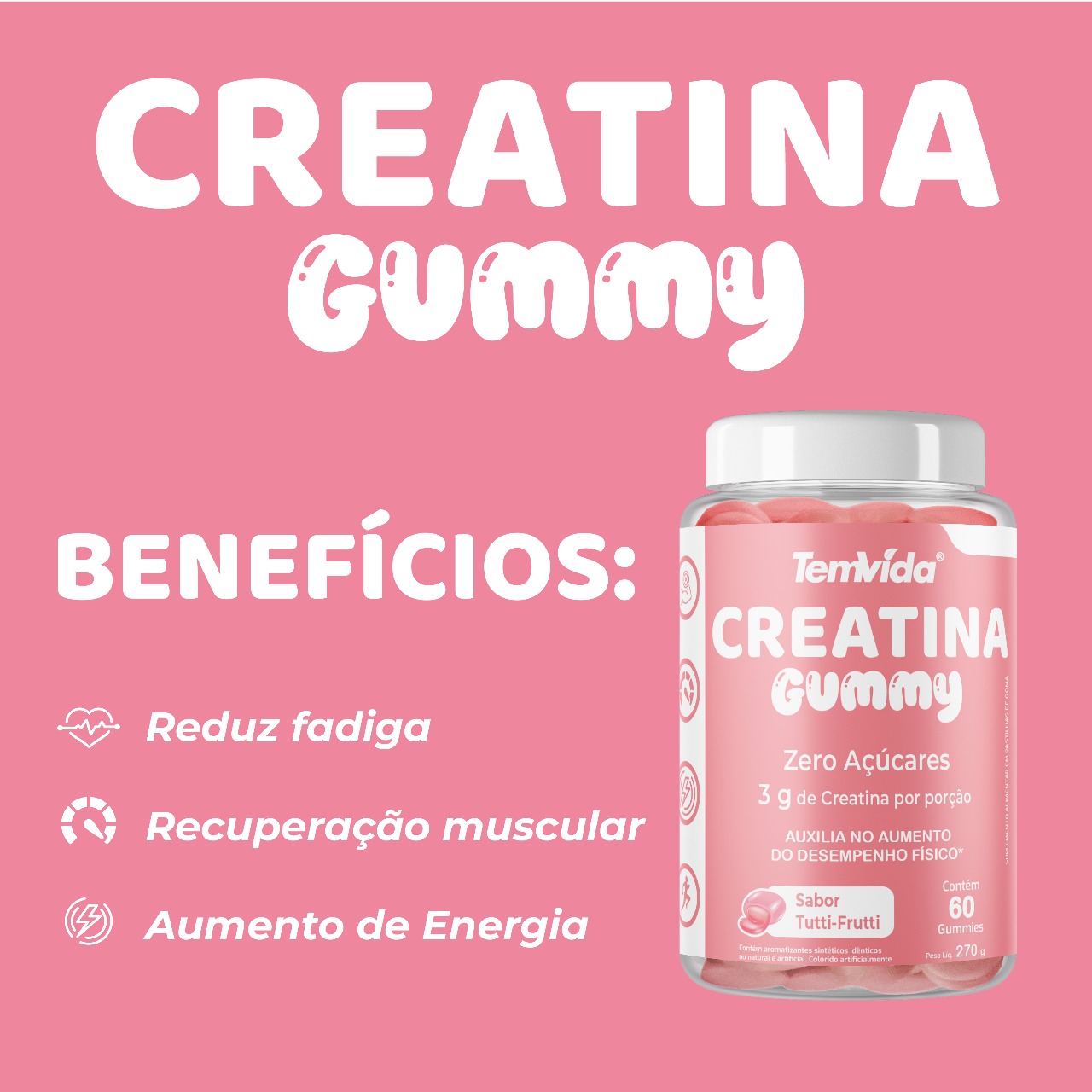 Creatina Gummy Tem Vida