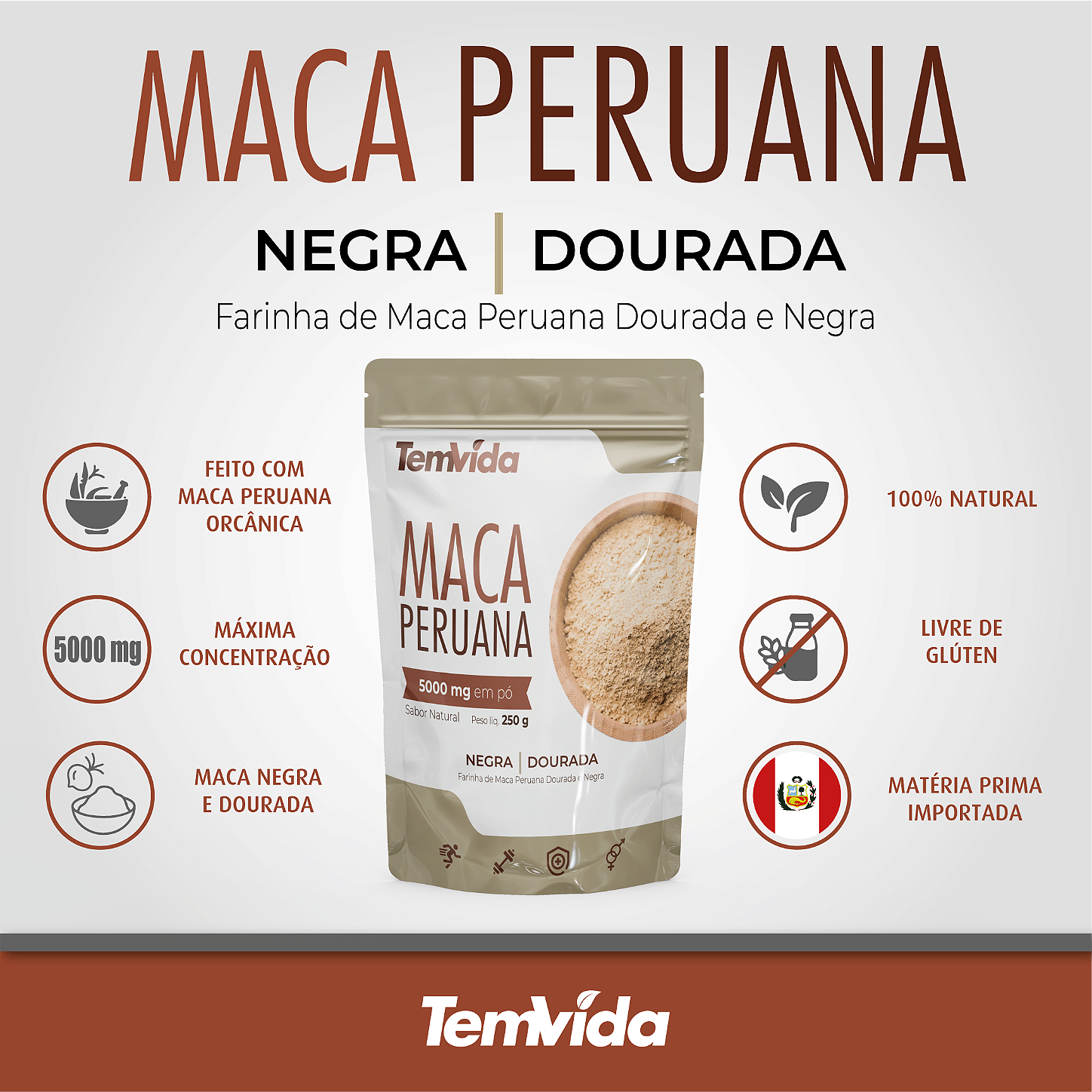 Feita com Maca Negra e Dourada