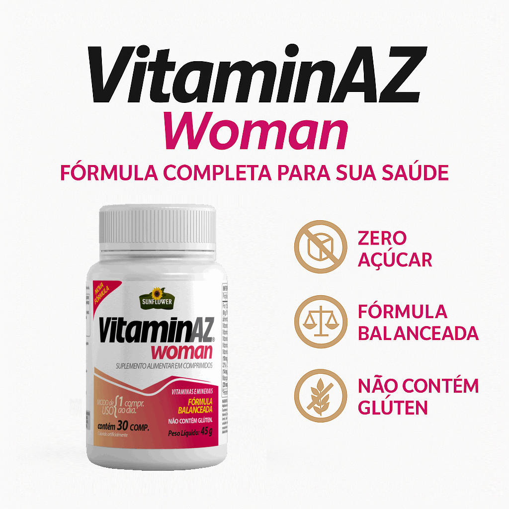 VitaminAZ Woman benefícios pele, cabelo, unhas