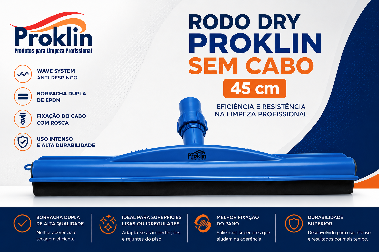 Rodo Dry Proklin 45 cm — produto vendido sem cabo