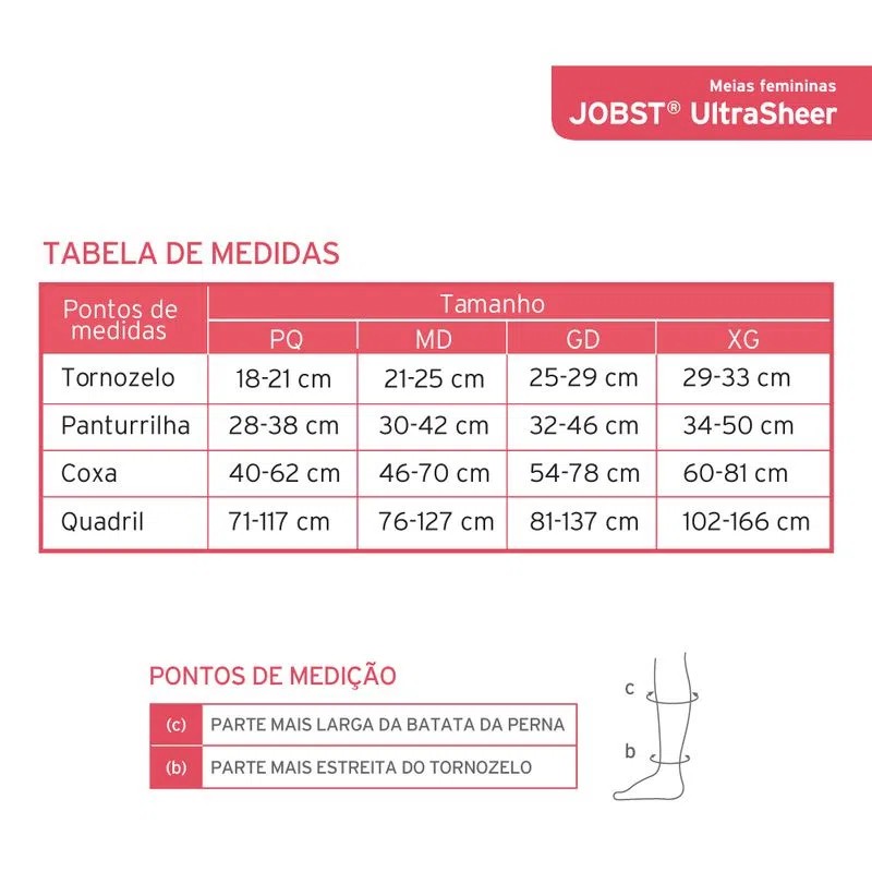 Meia de Compressão ULTRASHEER Meia Coxa (7/8) Ponteira Aberta - JOBST