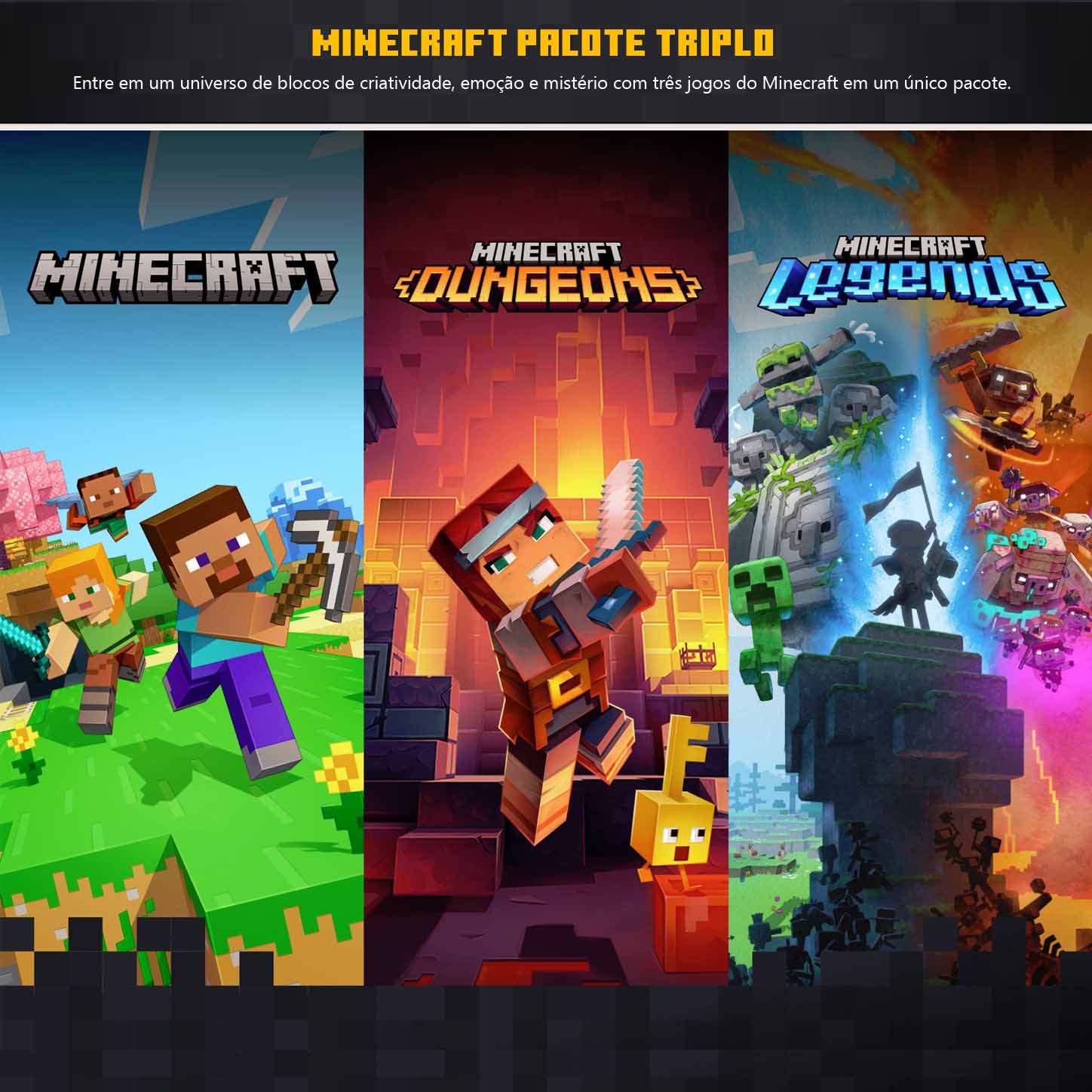Gift Card Minecraft Pacote Triplo