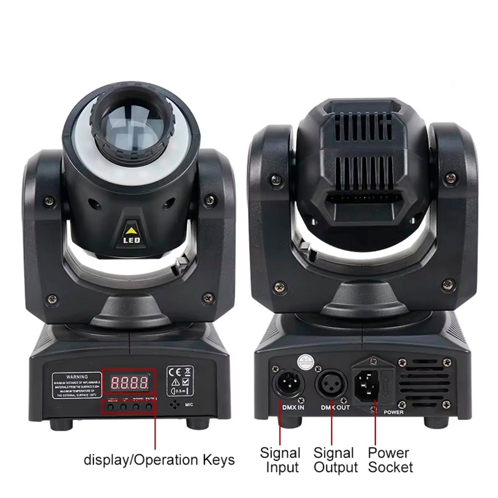 Moving Head Spot Led 30w 8 Cores 8 Led Entrada DMX - 82620 - ARCO