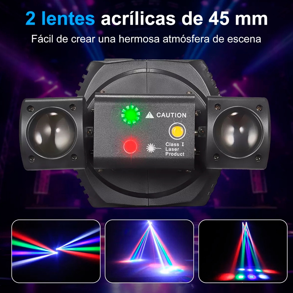 Mini Moving Head 36w Duas Cabecças Giratória DMX 512 - 81293