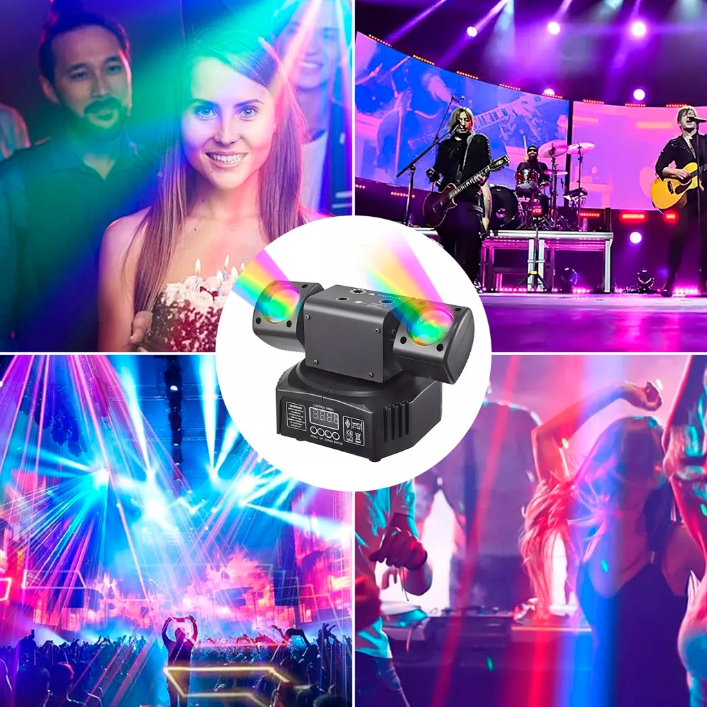 Mini Moving Head 36w Duas Cabecças Giratória DMX 512 - 81293