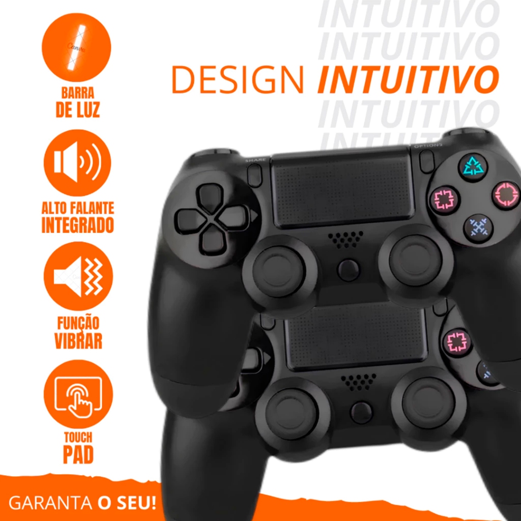 Controle Sem Fio Compatível Com Ps4 Pc Celular Azul - 82905 - ARCO