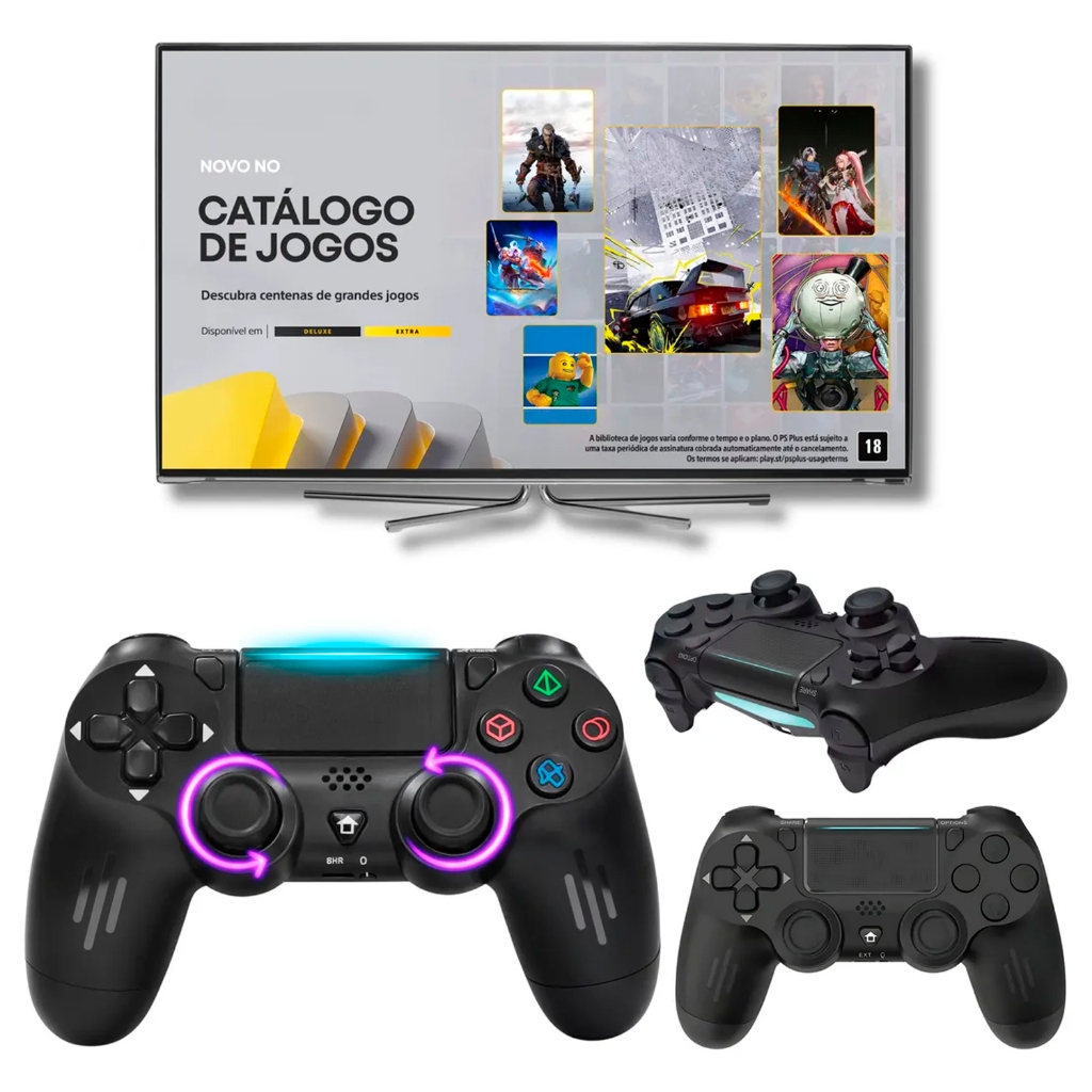Controle Sem Fio Compatível Com Ps4 Pc Celular Azul - 82905 - ARCO