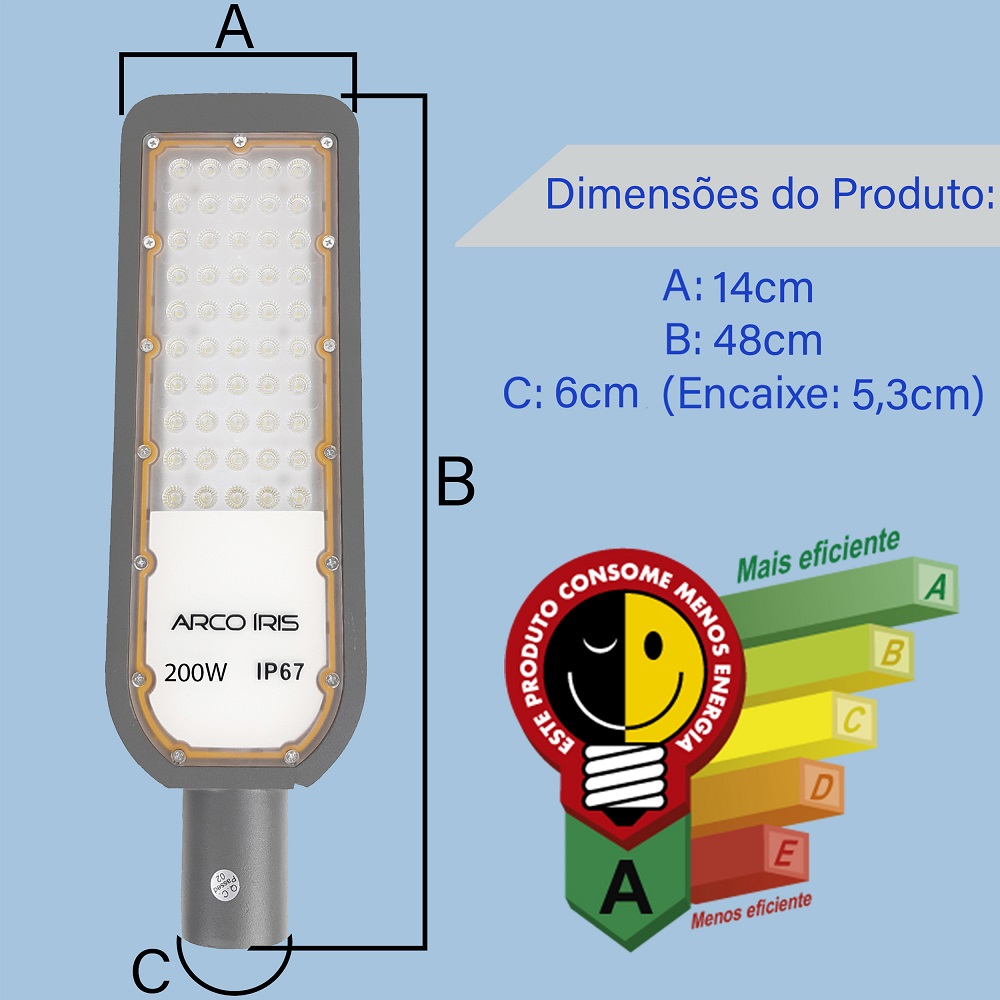 Luminária Pétala Led Smd 200w Pública Poste Ip67 82192 Arco Iris