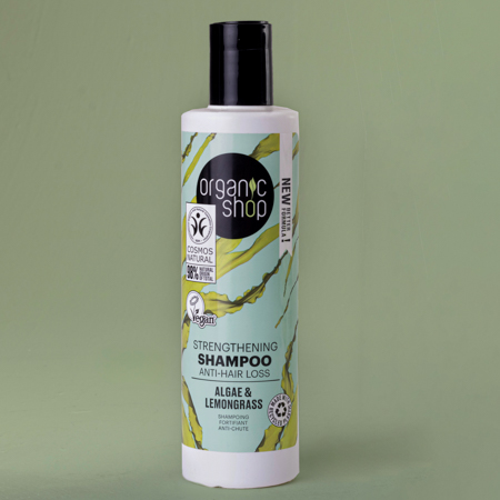Foto do Produto Shampoo Antiqueda Fortalecedor Vegano - Capim Limão e Algas Organic Shop