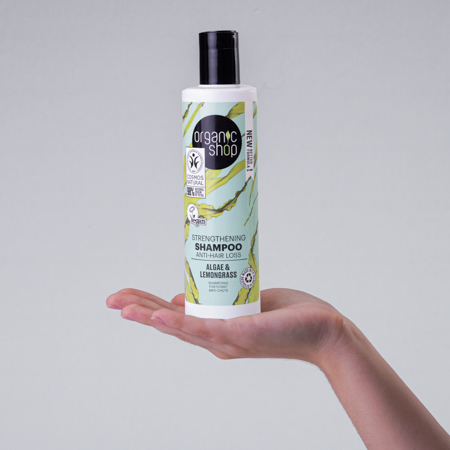 Foto do Produto Shampoo Antiqueda Fortalecedor Vegano - Capim Limão e Algas Organic Shop