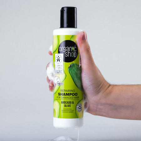 Foto do Produto Shampoo para Reconstrução Capilar Vegano - Abacate e Oliva Organic Shop 