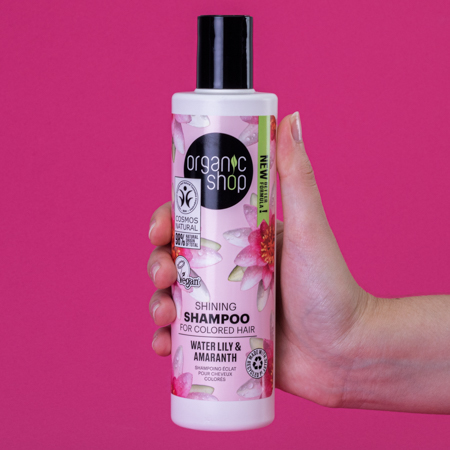 Foto do Produto Shampoo para Cabelo Colorido Vegano - Amaranto e Lírios D'água Organic Shop