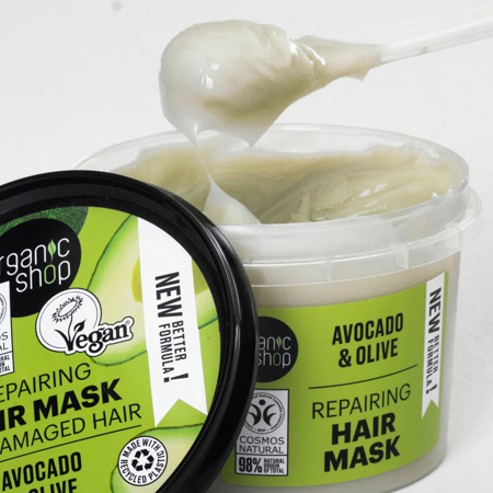 Foto do Produto Máscara de Reconstrução Capilar Vegano - Abacate e Oliva Organic Shop