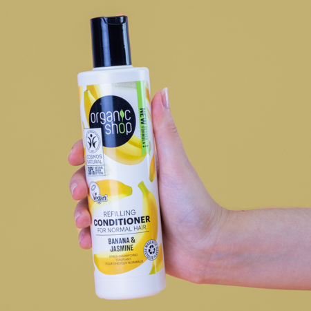 Foto do Produto Condicionador para Cabelo Quebradiço Vegano - Banana e Jasmin Organic Shop