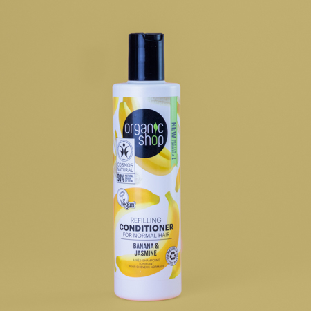 Foto do Produto Condicionador para Cabelo Quebradiço Vegano - Banana e Jasmin Organic Shop