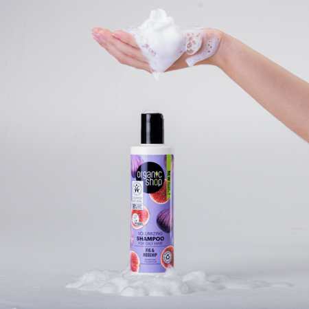 Foto do Produto Shampoo para Cabelo Oleoso Vegano - Óleo de Rosa Mosqueta e Figo Organic Shop