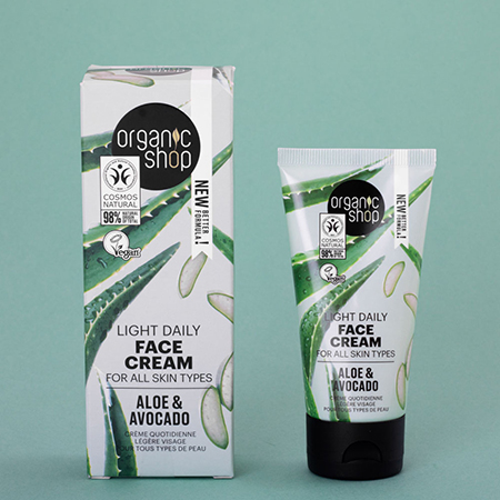 Foto do Produto Creme Hidratante Facial - Aloe Vera e Abacate Organic Shop
