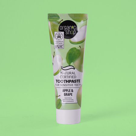 Foto do Produto Pasta de Dente Natural para Dentes Sensíveis - Maçã e Uva Organic Shop