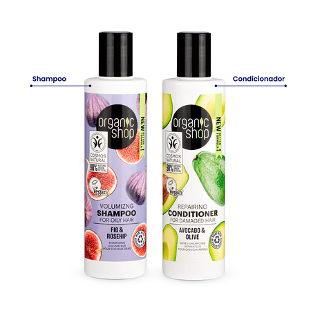 Foto do Produto Kit shampoo e Condicionador Cabelos Mistos Organic Shop