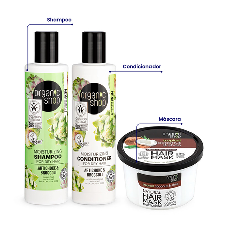 Foto do Produto Kit Essencial Cabelo Cacheado Organic Shop