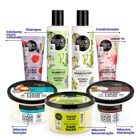 Foto do Produto Kit Cronograma Capilar Supremo base Hidratação Organic Shop
