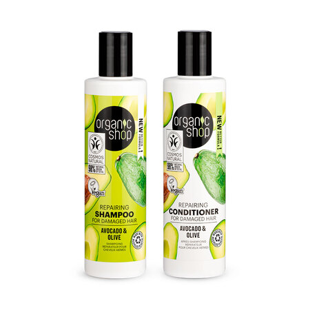 Foto do Produto Kit shampoo e Condicionador Reconstrução Cabelo Danificado Organic Shop