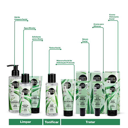 Foto do Produto Kit Facial Ultra Premium Organic Shop - Aloe Vera + Abacate