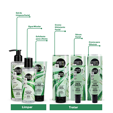 Foto do Produto Kit Facial Superior Organic Shop - Aloe Vera + Abacate