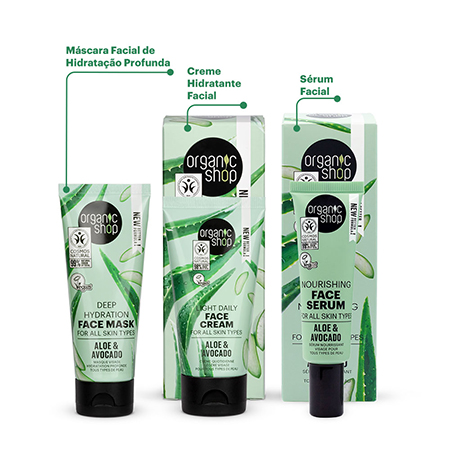 Foto do Produto Kit Tratamento Facial Essencial Organic Shop - Aloe Vera + Abacate