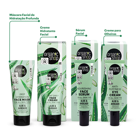 Foto do Produto Kit Tratamento Facial Avançado Organic Shop - Aloe Vera + Abacate