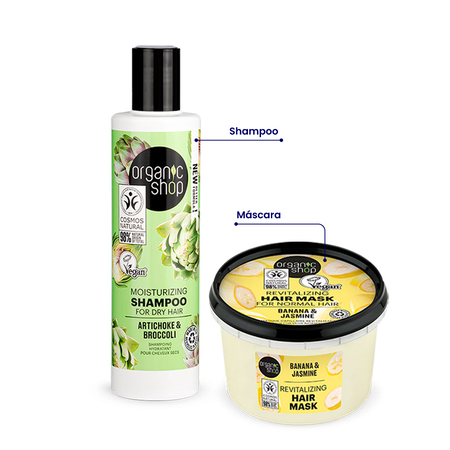 Foto do Produto Kit Shampoo e Máscara Cabelo Ondulado Organic Shop