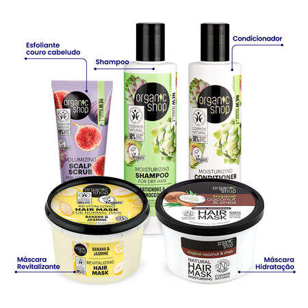 Foto do Produto Kit Ultra Tratamento Cabelo Ondulado Organic Shop