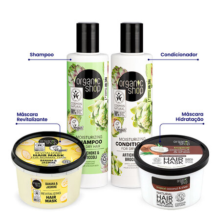 Foto do Produto Kit Tratamento Cabelo Ondulado Organic Shop