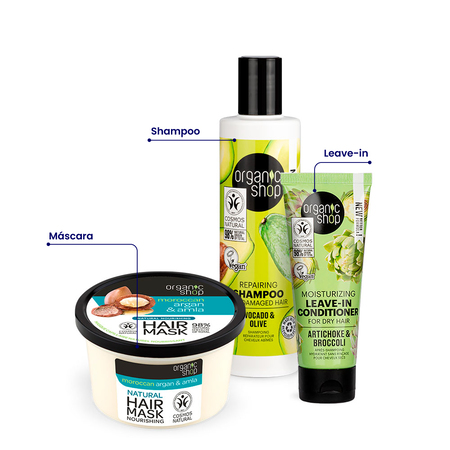 Foto do Produto Kit Básico Nutrição Cabelo Ressecado Organic Shop