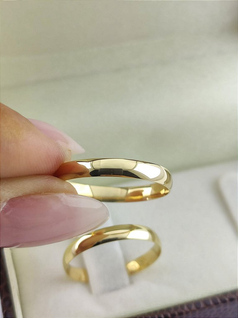 Aliança de Casamento Abaulada Tracional 5mm Ouro 18k - Monterrey Joias e  Alianças