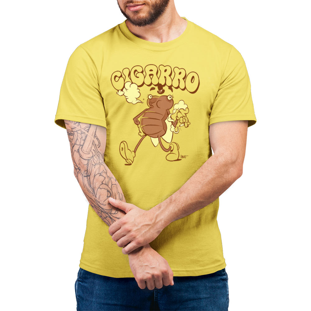 Cigarro Cigarra - Camiseta Basicona Unissex - El Cabriton Camisetas Online!  Vamos colocar mais arte no mundo?