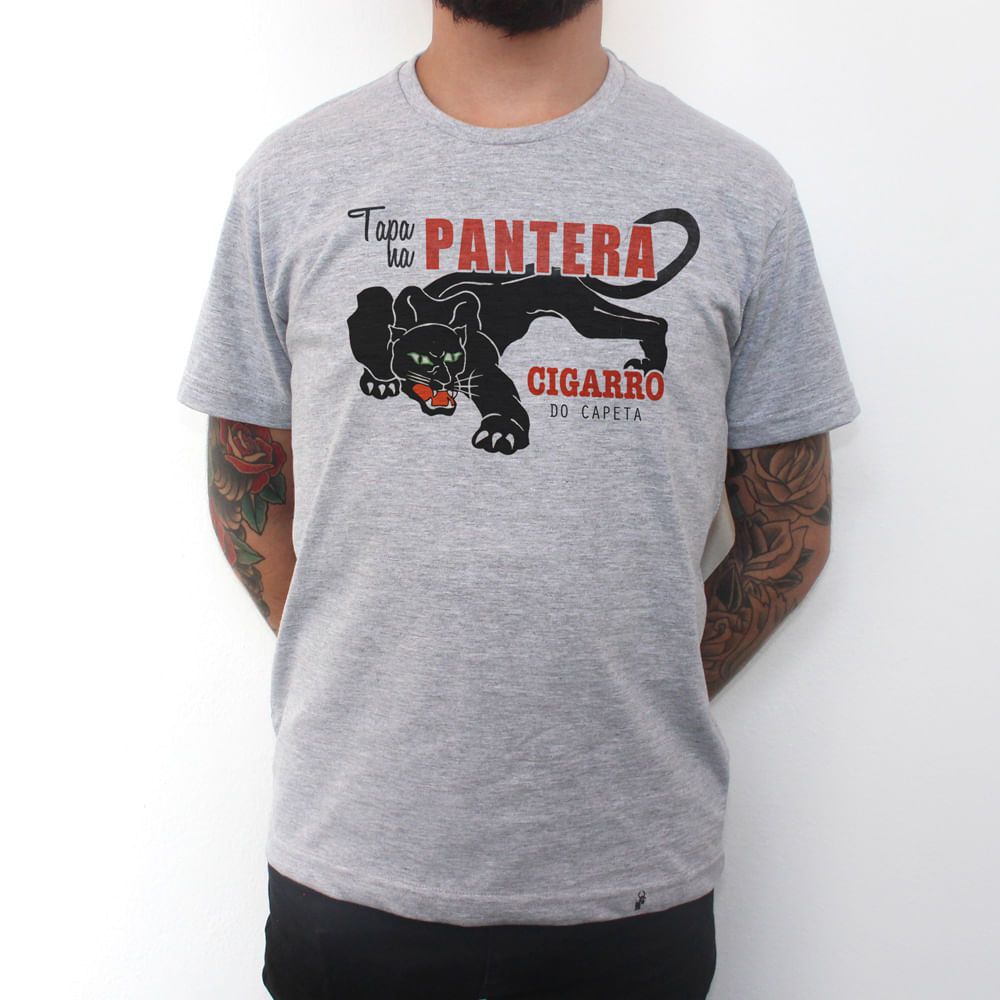 Tapa na Pantera - Camiseta Clássica Masculina - El Cabriton Camisetas!  Vamos colocar mais arte no mundo?