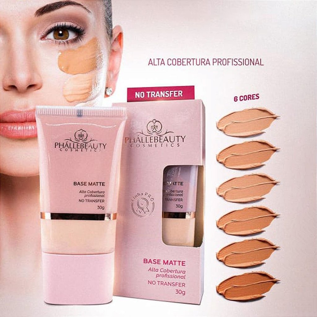 Base Matte Alta Cobertura - Phallebeauty