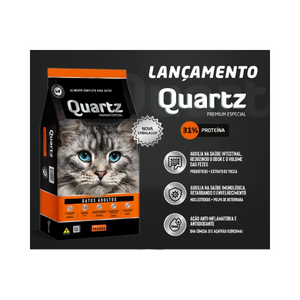 Ração Quartz Gatos Com Ingredientes Naturais Sem Corantes
