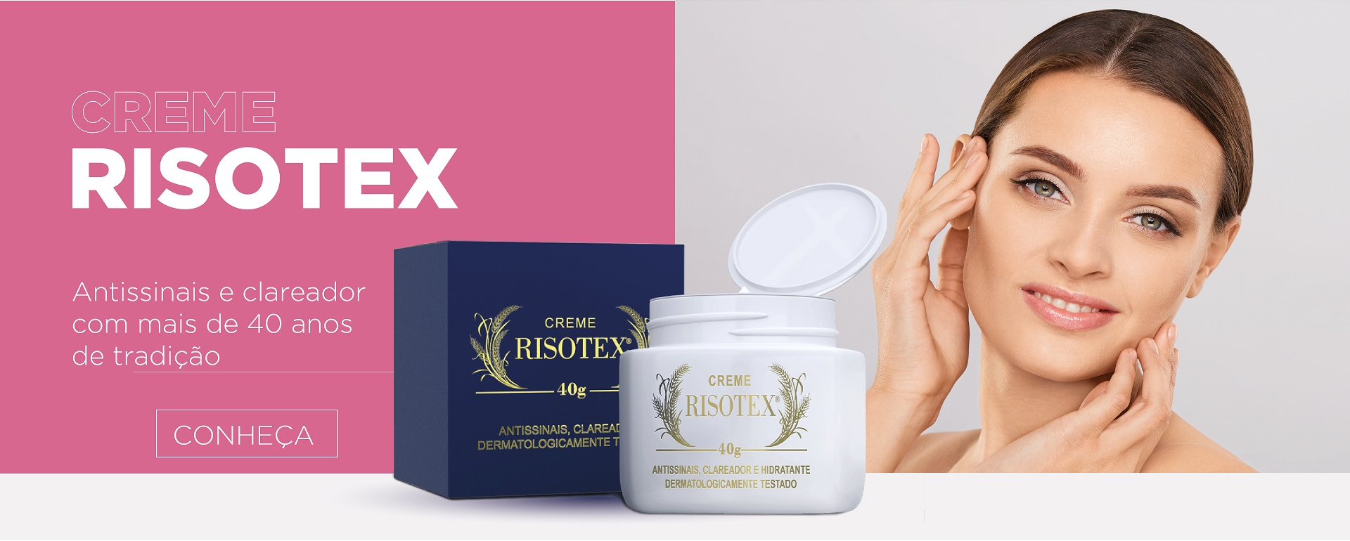 Creme Risotex Original Antirrugas, clareador de manchas e