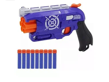 Arma Brinquedo Revolver Lança Dardos Nerf Grande Promoção