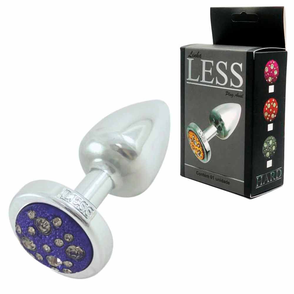 Plug Anal Médio Cromado Jóias Cravejado 6,7x3,5 Cm - HARD LESS