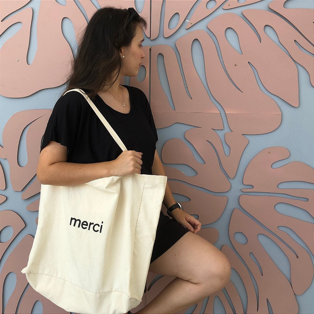 Ecobag Sustentável de Algodão Cru Merci - mercishoponline