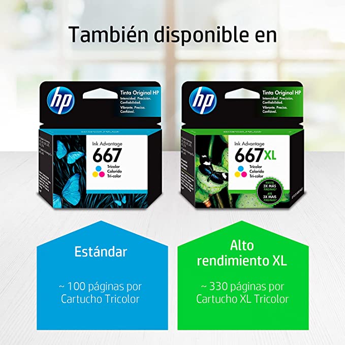 Cartucho HP 667XL Colorido HP DeskJet Ink Advantage 2376, 2776